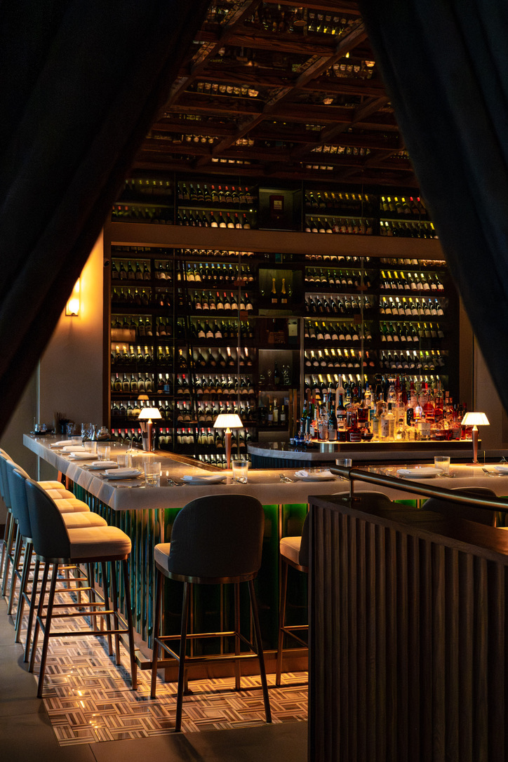 Ce Soir bar and wine wall