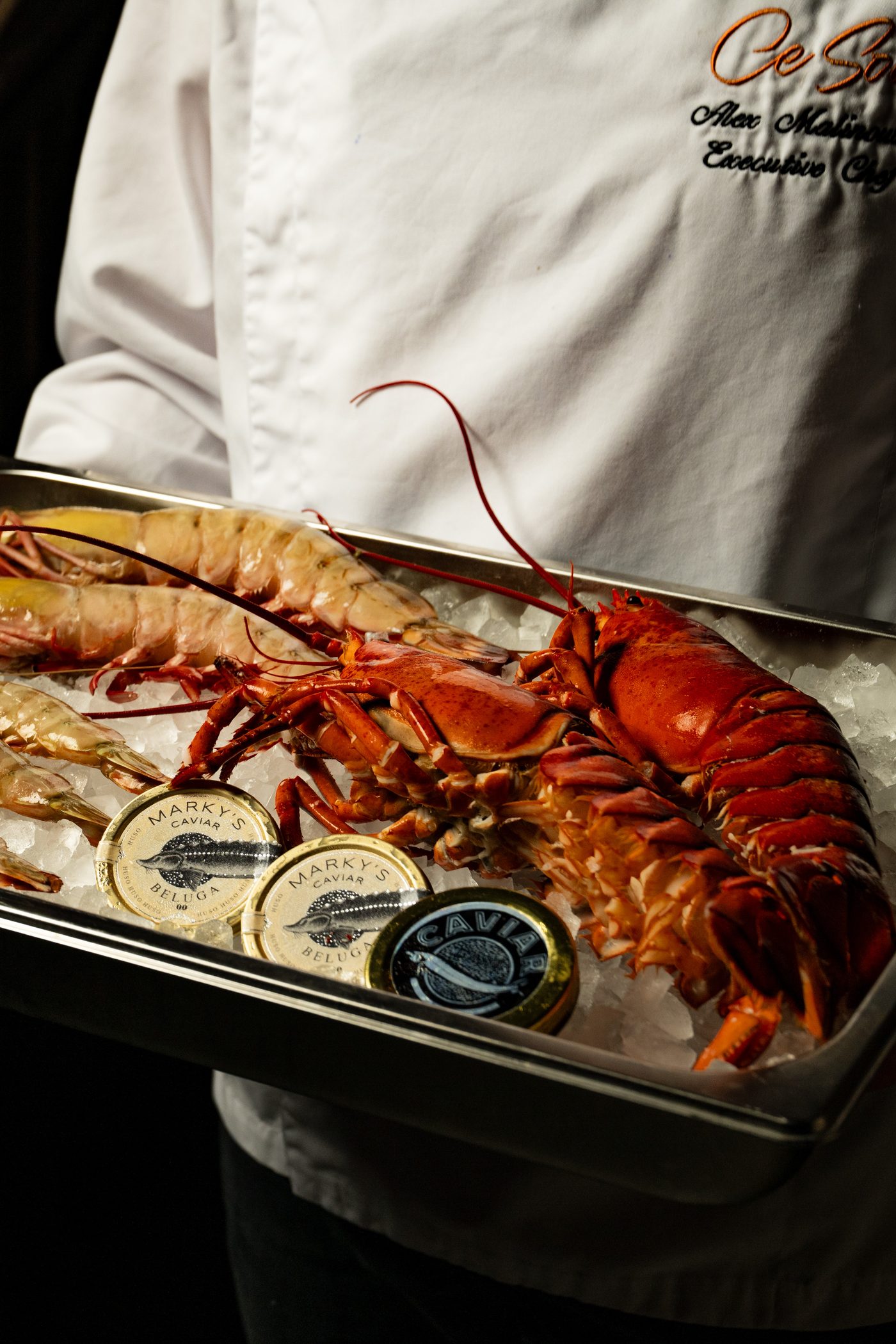 Chilled seafood and caviar from the Champagne Bar at Ce Soir Naples